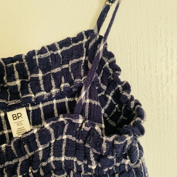 BP Blue Plaid Crop Top - Picture 2 of 5